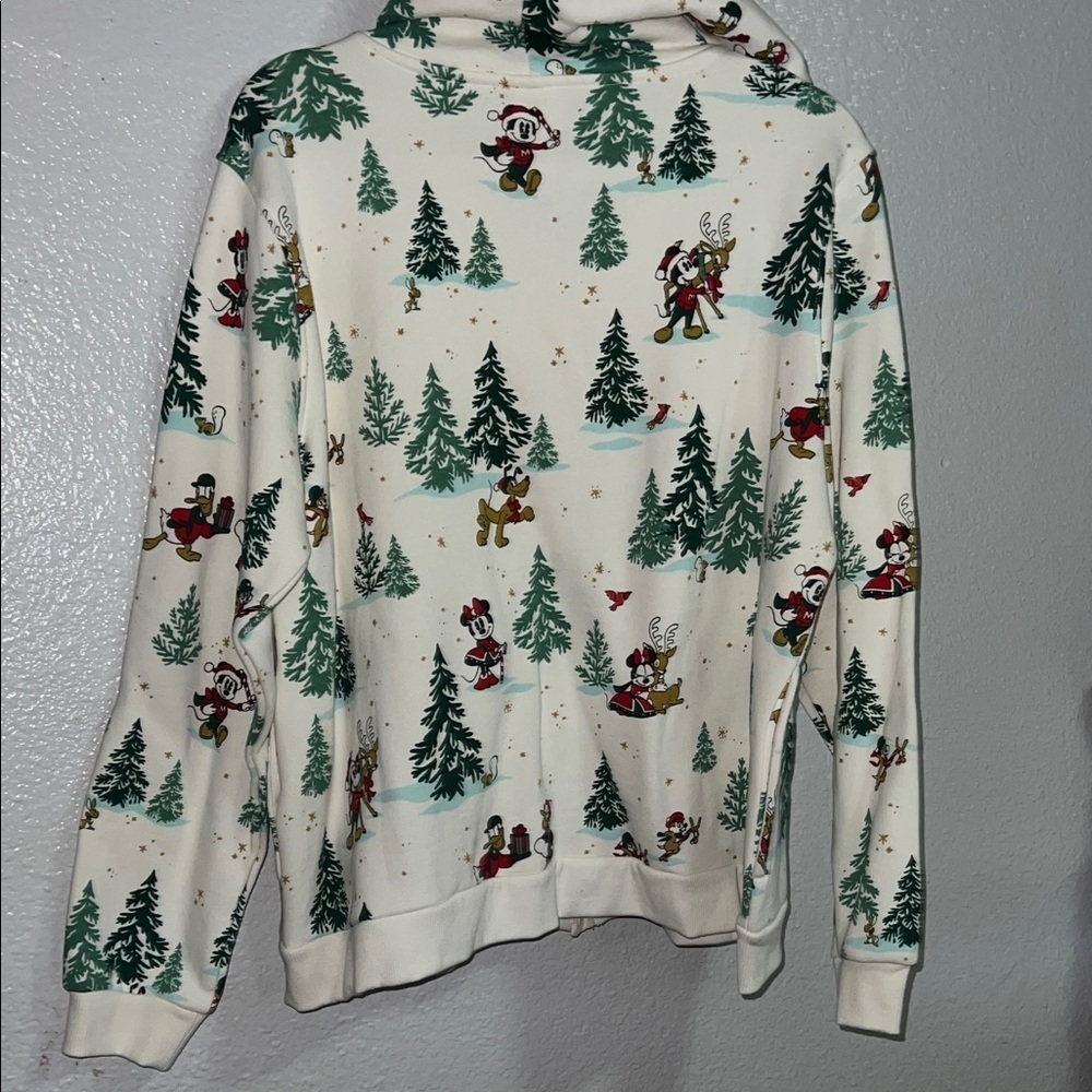 Disney Green and Cream Zip-Up Hoodie XL - Picture 4 of 5